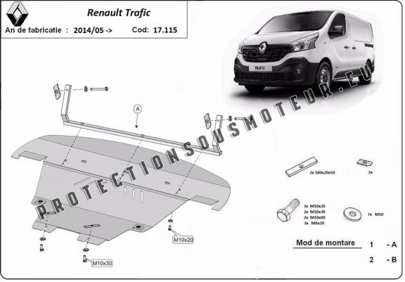 Cache sous moteur et de la boîte de vitesse Renault Trafic