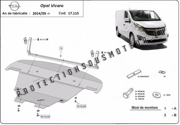 Cache sous moteur et de la boîte de vitesse Opel Vivaro B 