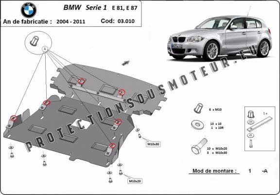 Cache sous moteur et de la boîte de vitesse BMW Seria 1 E81;E87