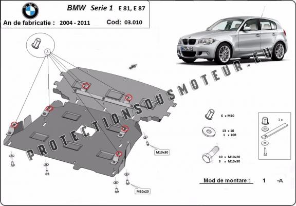 Cache sous moteur et de la boîte de vitesse BMW Seria 1 E81;E87;E82