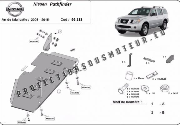 Cache de protection de réservoir Nissan Pathfinder R51