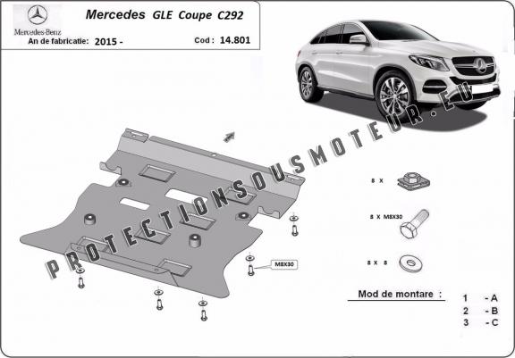 Cache sous moteur et de la boîte de vitesse Mercedes GLE Coupe C292