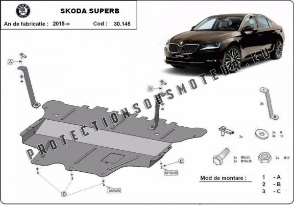 Cache sous moteur et de la boîte de vitesse Skoda Superb - boîte de vitesses manuelle