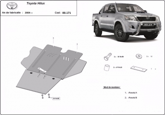 Cache de protection de la boîte de vitesse Toyota Hilux