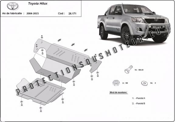 Cache sous moteur et de la radiateur Toyota Hilux