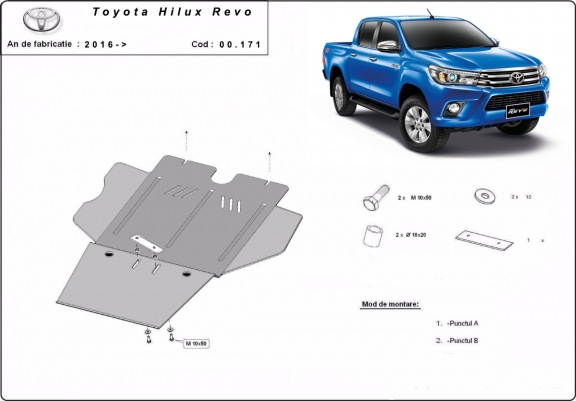 Cache de protection de la boîte de vitesse et de la filtre à particules Toyota Hilux Revo