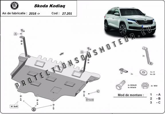 Cache sous moteur et de la boîte de vitesse Skoda Kodiaq