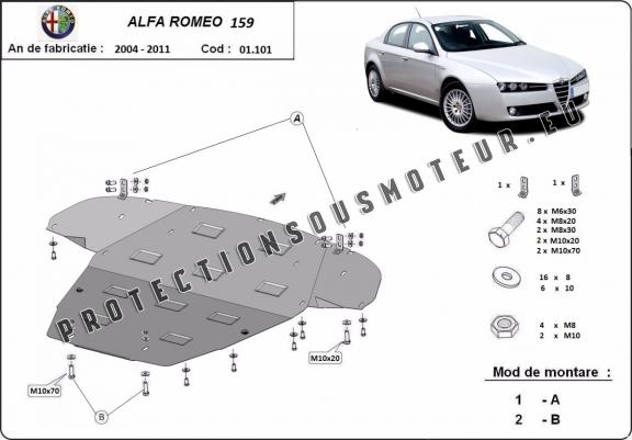 Cache sous moteur et de la boîte de vitesse Alfa Romeo 159