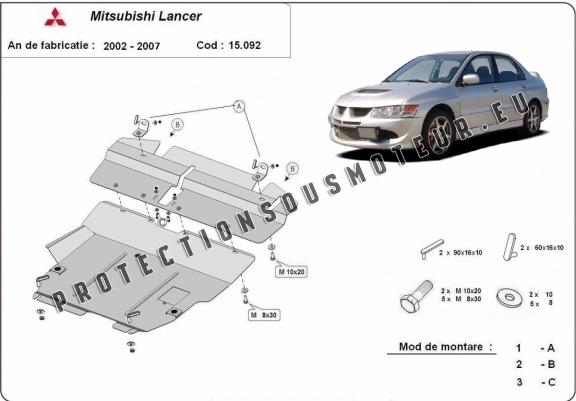 Cache sous moteur et de la boîte de vitesse Mitsubishi Lancer