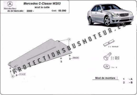 Cache de protection de la boîte de vitesse Mercedes C-Clasee W203 - automatique