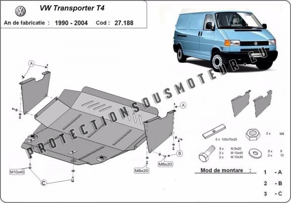 Cache sous moteur et de la boîte de vitesse VW Transporter T4