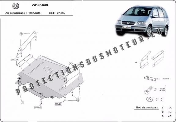 Cache sous moteur et de la boîte de vitesse Volkswagen Sharan
