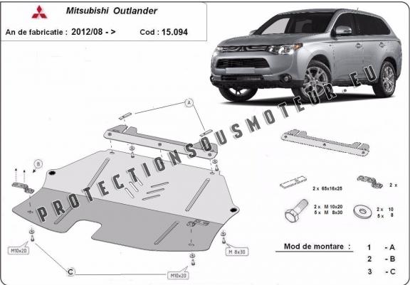 Cache sous moteur et de la boîte de vitesse Mitsubishi Outlander