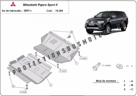 Cache sous moteur et de la radiateur Mitsubishi Pajero Sport 2