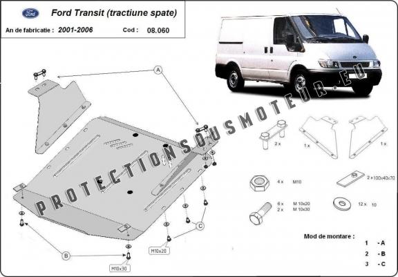 Cache sous moteur et de la boîte de vitesse Ford Transit - RWD