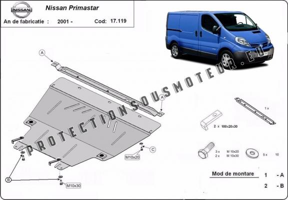 Cache sous moteur et de la boîte de vitesse Nissan Primastar