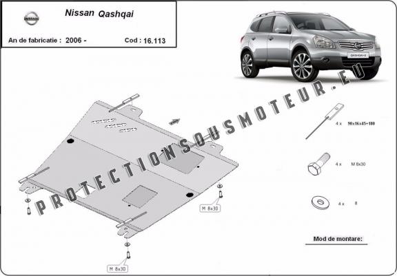 Cache sous moteur et de la boîte de vitesse Nissan Qashqai