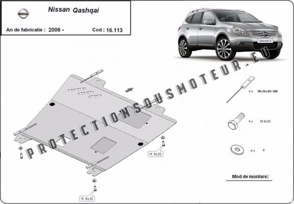 Cache sous moteur et de la boîte de vitesse Nissan Qashqai J10
