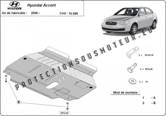 Cache sous moteur et de la boîte de vitesse Hyundai Accent