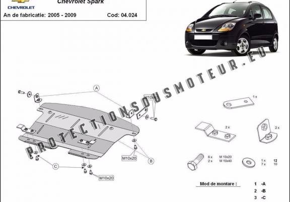 Cache sous moteur et de la boîte de vitesse Chevrolet Spark