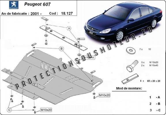 Cache sous moteur et de la boîte de vitesse Peugeot 607