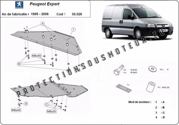 Cache sous moteur et de la boîte de vitesse Peugeot Expert