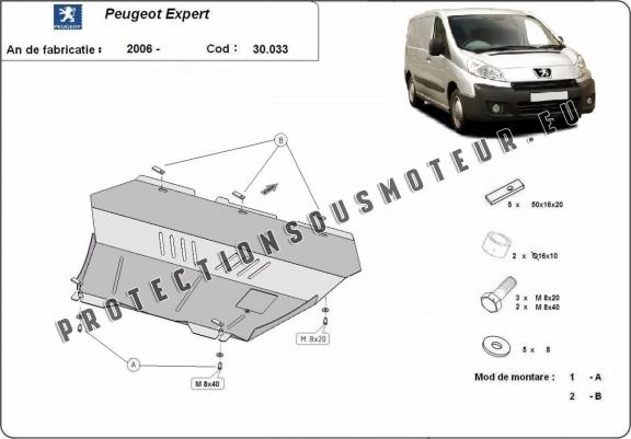 Cache sous moteur et de la boîte de vitesse Peugeot Expert