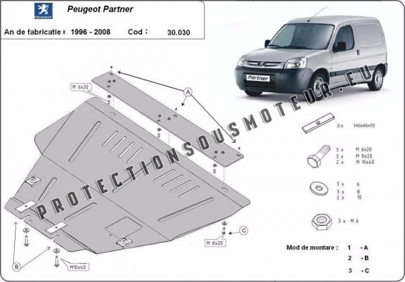 Cache sous moteur et de la boîte de vitesse Peugeot Partner