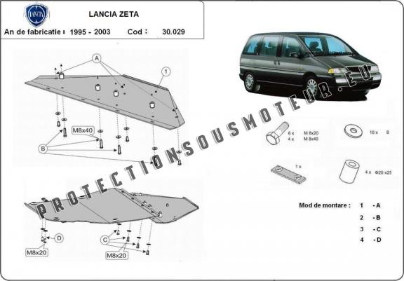 Cache sous moteur et de la boîte de vitesse Lancia Zeta