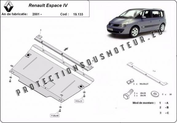 Cache sous moteur et de la boîte de vitesse Renault Espace 4