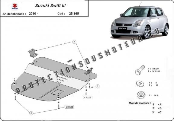 Cache sous moteur et de la boîte de vitesse Suzuki Swift 3