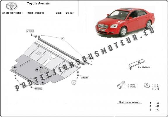 Cache sous moteur et de la boîte de vitesse Toyota Avensis