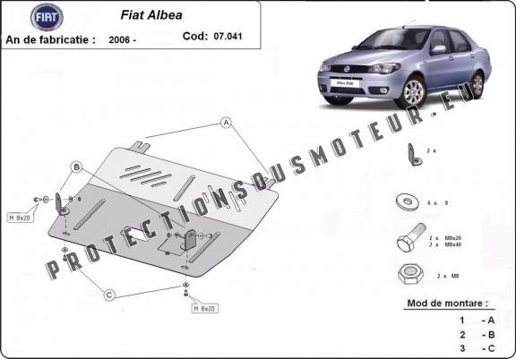 Cache sous moteur et de la boîte de vitesse Fiat Albea