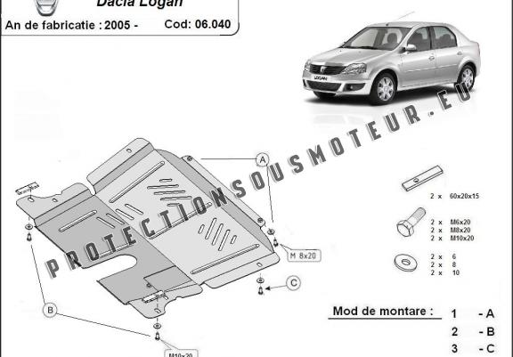 Cache sous moteur et de la boîte de vitesse Dacia Logan 1