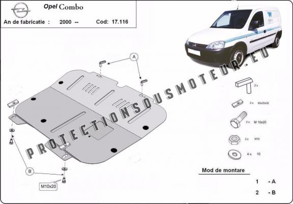 Cache sous moteur et de la boîte de vitesse Opel Combo C 