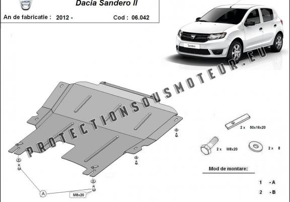 Cache sous moteur et de la boîte de vitesse Dacia Sandero 2