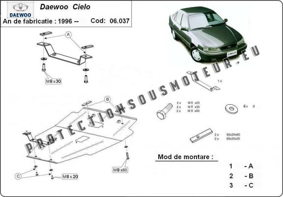 Cache sous moteur et de la boîte de vitesse Daewoo Cielo