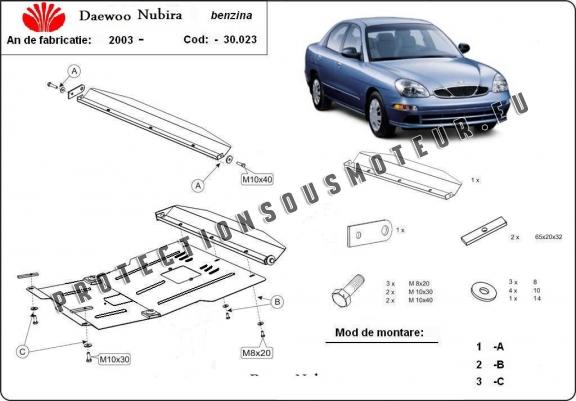 Cache sous moteur et de la boîte de vitesse Daewoo Nubira