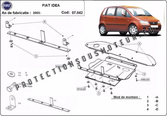 Cache de protection de la boîte de vitesse Fiat Idea