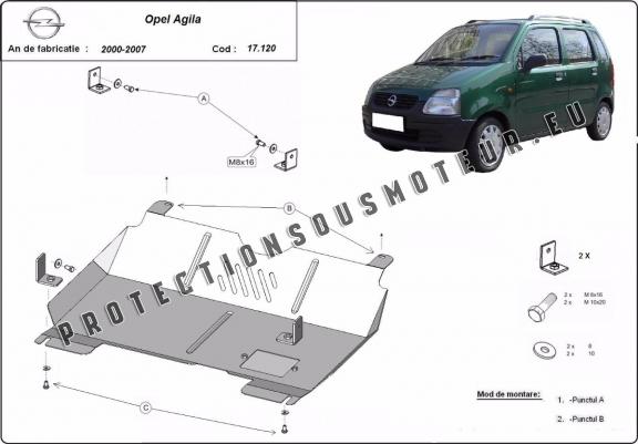 Cache sous moteur et de la boîte de vitesse Opel Agila (H00)
