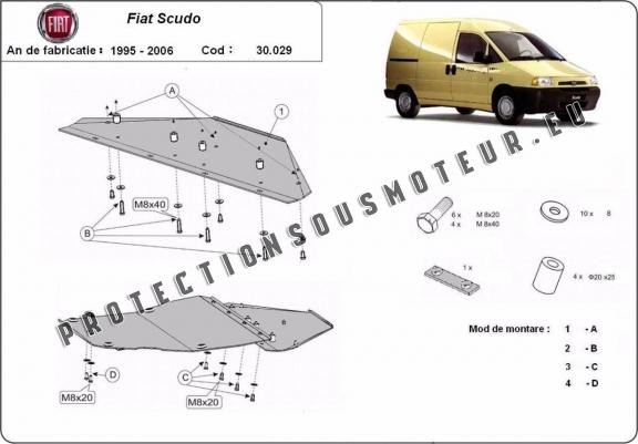 Cache sous moteur et de la boîte de vitesse Fiat Scudo