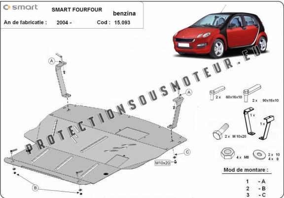 Cache sous moteur et de la boîte de vitesse Smart FourFour