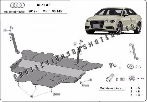 Cache sous moteur et de la boîte de vitesse Audi A3 (8V)