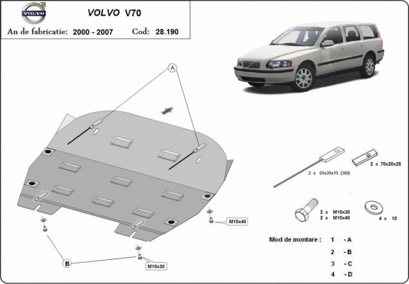 Cache sous moteur et de la boîte de vitesse Volvo V70
