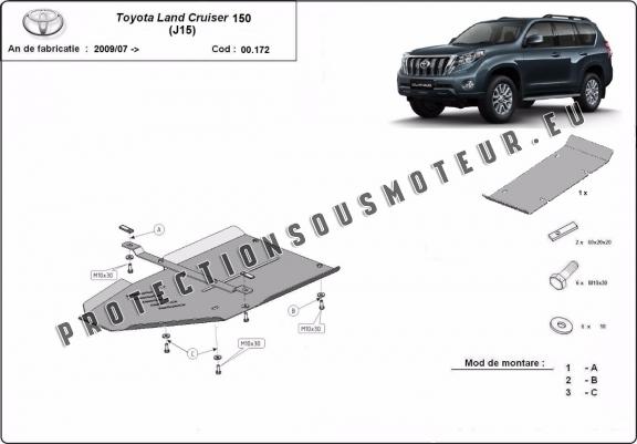 Cache de protection de la boîte de vitesse Toyota Land Cruiser 150