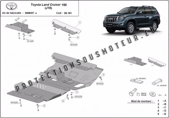 Cache sous moteur et de la radiateur Toyota Land Cruiser 150