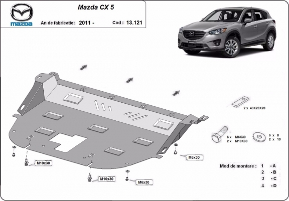 Cache sous moteur et de la boîte de vitesse Mazda CX5