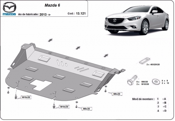 Cache sous moteur et de la boîte de vitesse Mazda 6