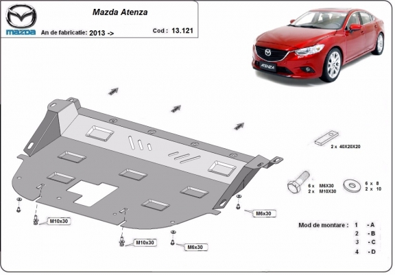 Cache sous moteur et de la boîte de vitesse Mazda Atenza