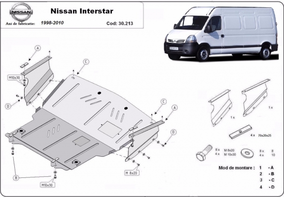 Cache sous moteur et de la boîte de vitesse Nissan Interstar
